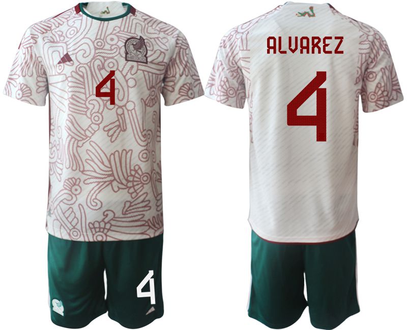 Men 2022 World Cup National Team Mexico away white 4 Soccer Jerseys1